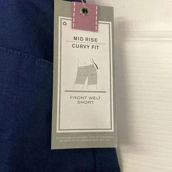 Dockers Mid Rise Curvy Fit Shorts Navy Blue - 14 Petite NEW - Picture 3 of 8